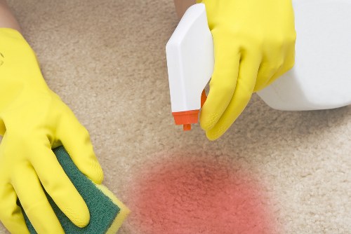 Professional carpet cleaning equipment in use during a service appointment