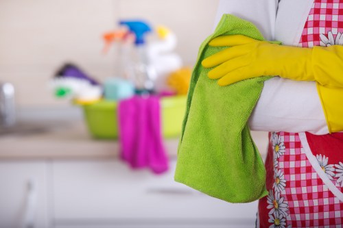 Protective gloves and footwear used during carpet cleaning