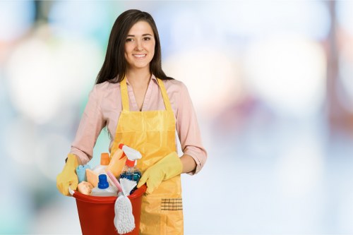 Professional carpet cleaning service with safety measures in place